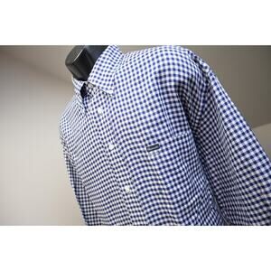 Faconnable France Dress Shirt Plaid Long Sleeve MADE IN USA Mens Size 2XL XXL